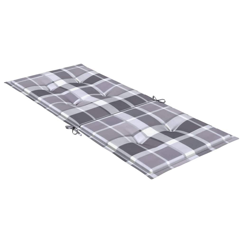 Cuscini per Sedie da Giardino 4 pz Grigi a Quadri 120x50x3 cm cod mxl 55302