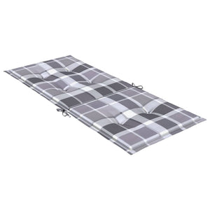 Cuscini per Sedie da Giardino 4 pz Grigi a Quadri 120x50x3 cm cod mxl 55302