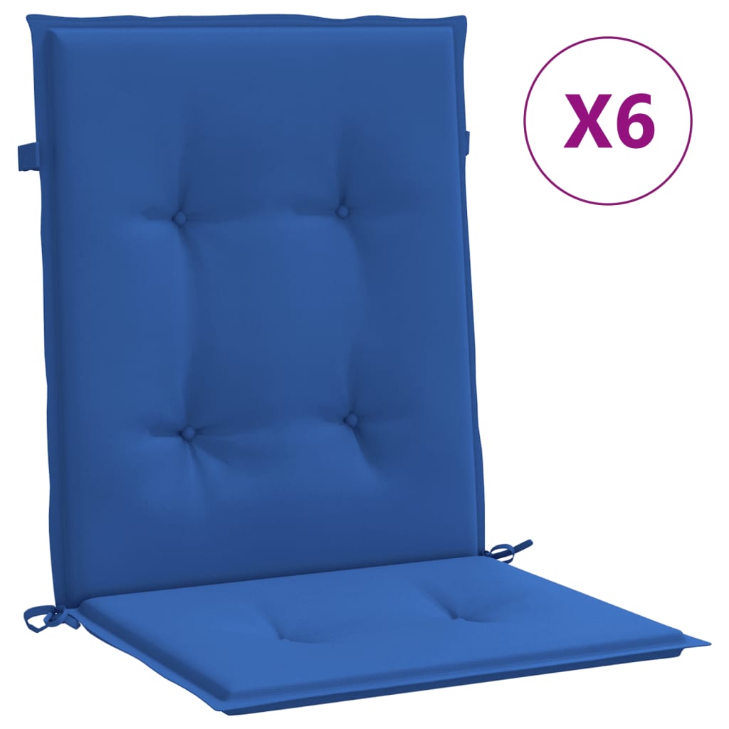 Cuscini per Sedia 6 pz Blu Reale 100x50x3 cm in Tessuto Oxford 314145