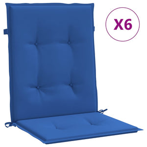 Cuscini per Sedia 6 pz Blu Reale 100x50x3 cm in Tessuto Oxford 314145