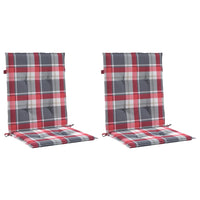 Cuscini per Sedia 2 pz a Quadri Rossi 100x50x3cm Tessuto Oxford 314152