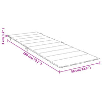 Cuscino per Lettino Prendisole Antracite 186x58x3 cm