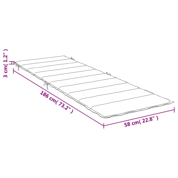 Cuscino per Lettino Prendisole Antracite 186x58x3 cm