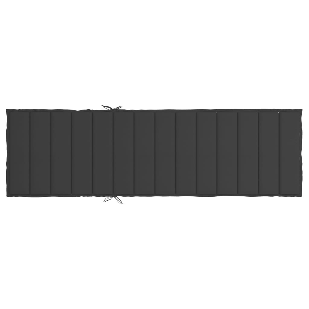 Cuscino per Lettino Prendisole Nero 200x50x3 cm in Tessuto cod mxl 68352