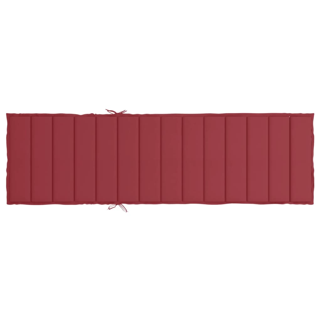 Cuscino per Lettino Rosso Vino 200x50x3 cm in Tessuto Oxford 314197