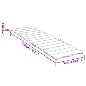 Cuscino per Lettino Blu Reale 200x50x3 cm in Tessuto Oxford 314198