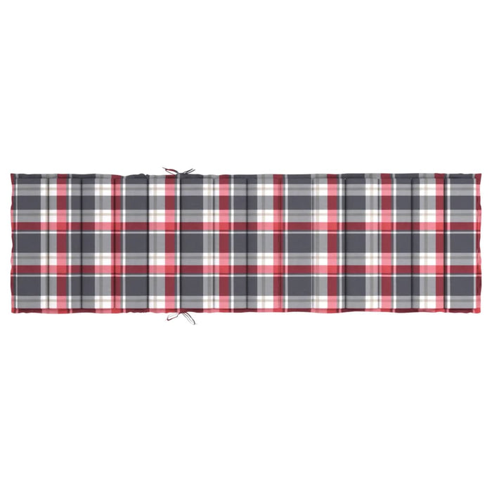 Cuscino per Lettino a Quadri Rossi 200x60x3 cm Tessuto Oxford 314216