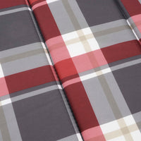 Cuscino per Lettino a Quadri Rossi 200x60x3 cm Tessuto Oxford 314216