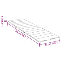 Cuscino per Lettino a Quadri Rossi 200x70x3 cm Tessuto Oxford 314231