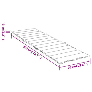 Cuscino per Lettino a Quadri Rossi 200x70x3 cm Tessuto Oxford 314231