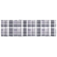 Cuscino per Lettino a Quadri Grigi 200x70x3cm Tessuto Oxford 314232