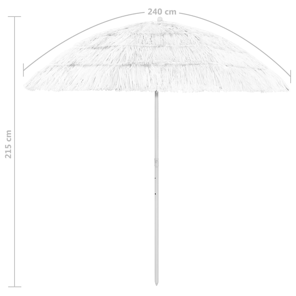 Ombrellone da Spiaggia Hawaii Bianco 240 cm