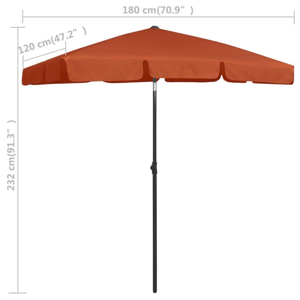 Ombrellone da Spiaggia Terracotta 180x120 cm  cod mxl 6721