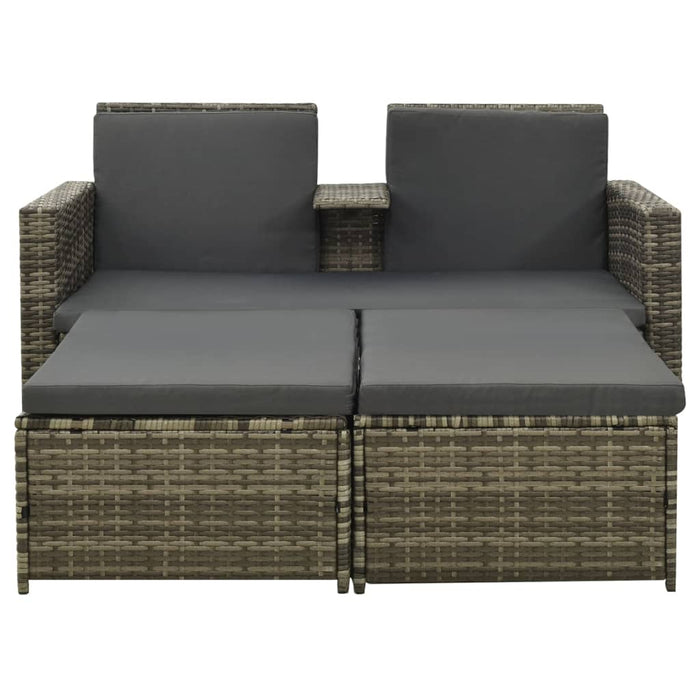 Set Divani da Giardino 3 pz con Cuscini in Polyrattan Grigio cod mxl 35424