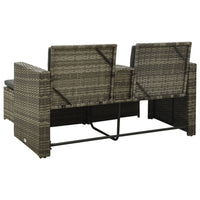 Set Divani da Giardino 3 pz con Cuscini in Polyrattan Grigio cod mxl 35424