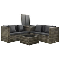 Set Divani da Giardino 4 pz con Cuscini in Polyrattan Grigio cod mxl 37772