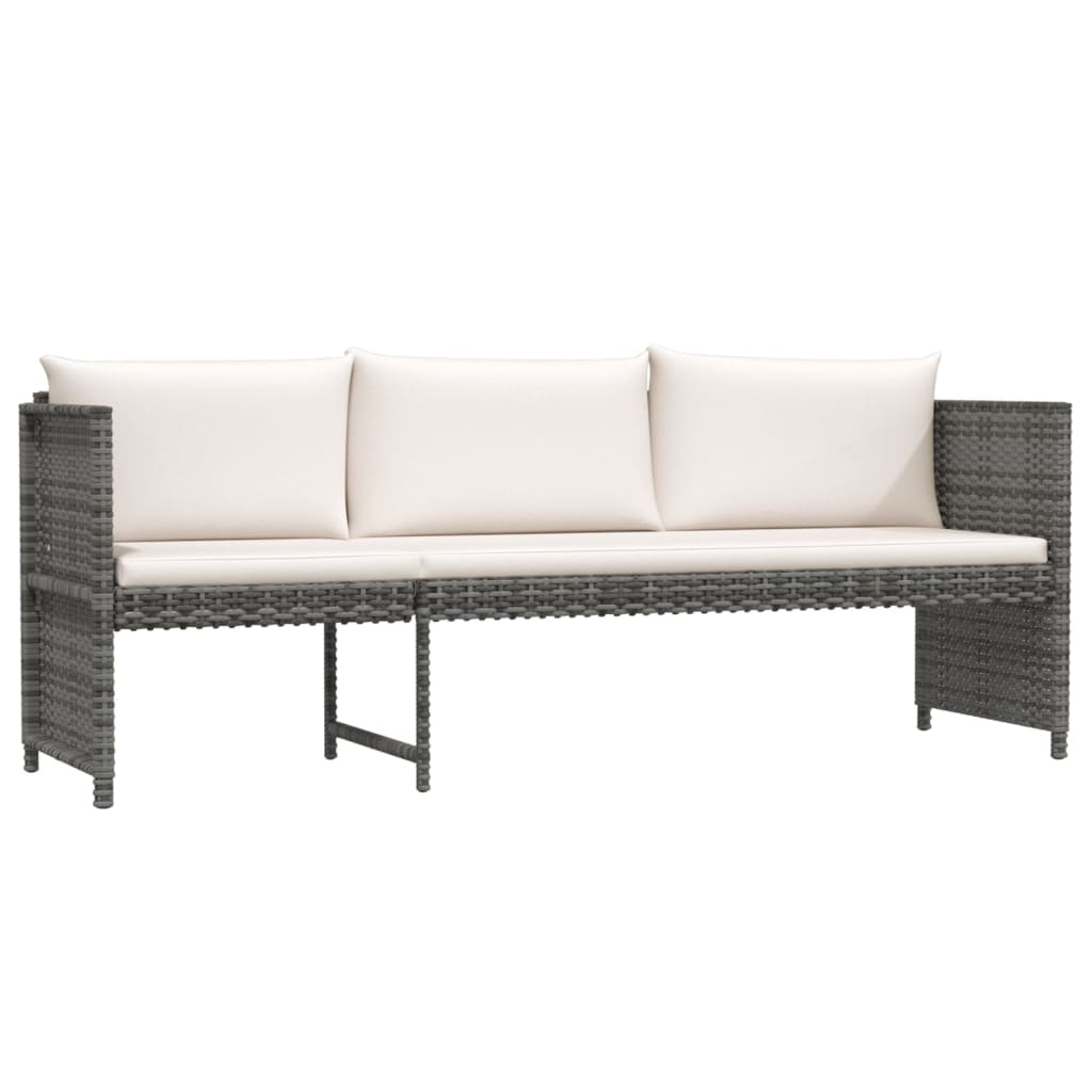 Set Divani da Giardino 6 pz con Cuscini in Polyrattan Grigio 313340