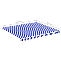 Tessuto di Ricambio per Tenda da Sole Blu e Bianco 4x3,5 m 311918