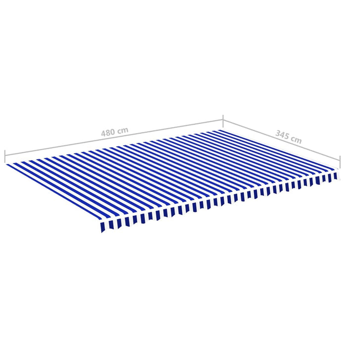 Tessuto di Ricambio per Tenda da Sole Blu e Bianco 5x3,5 m 311922