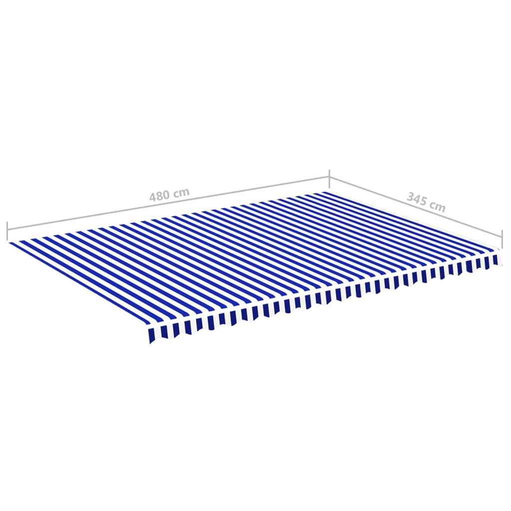 Tessuto di Ricambio per Tenda da Sole Blu e Bianco 5x3,5 m 311922