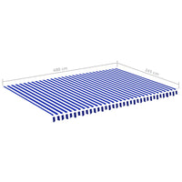 Tessuto di Ricambio per Tenda da Sole Blu e Bianco 5x3,5 m 311922