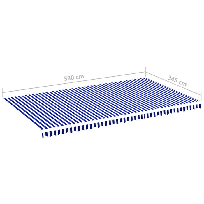 Tessuto di Ricambio per Tenda da Sole Blu e Bianco 6x3,5 m 311924