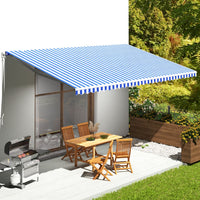 Tessuto di Ricambio per Tenda da Sole Blu e Bianco 6x3,5 m 311924