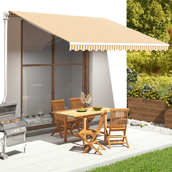 Tessuto di Ricambio per Tenda da Sole Giallo e Bianco 4,5x3,5 m cod mxl 23988