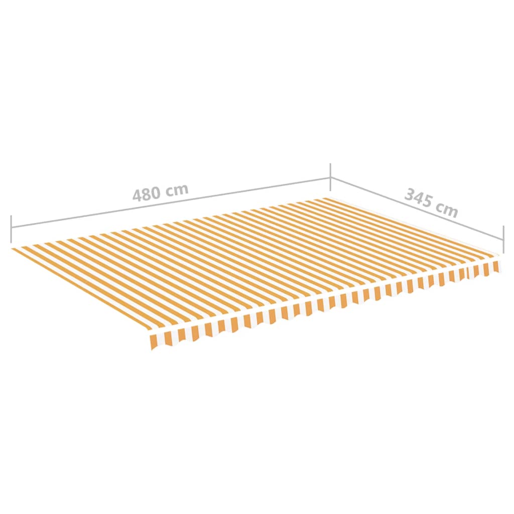 Tessuto di Ricambio per Tenda da Sole Giallo e Bianco 5x3,5 m 311942