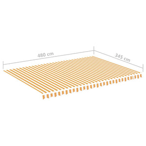 Tessuto di Ricambio per Tenda da Sole Giallo e Bianco 5x3,5 m cod mxl 13168