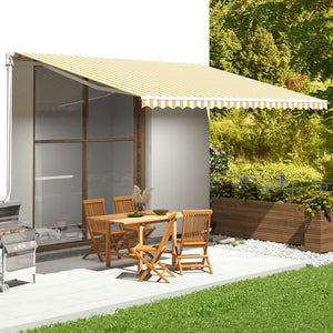 Tessuto di Ricambio per Tenda da Sole Giallo e Bianco 5x3,5 m cod mxl 13168