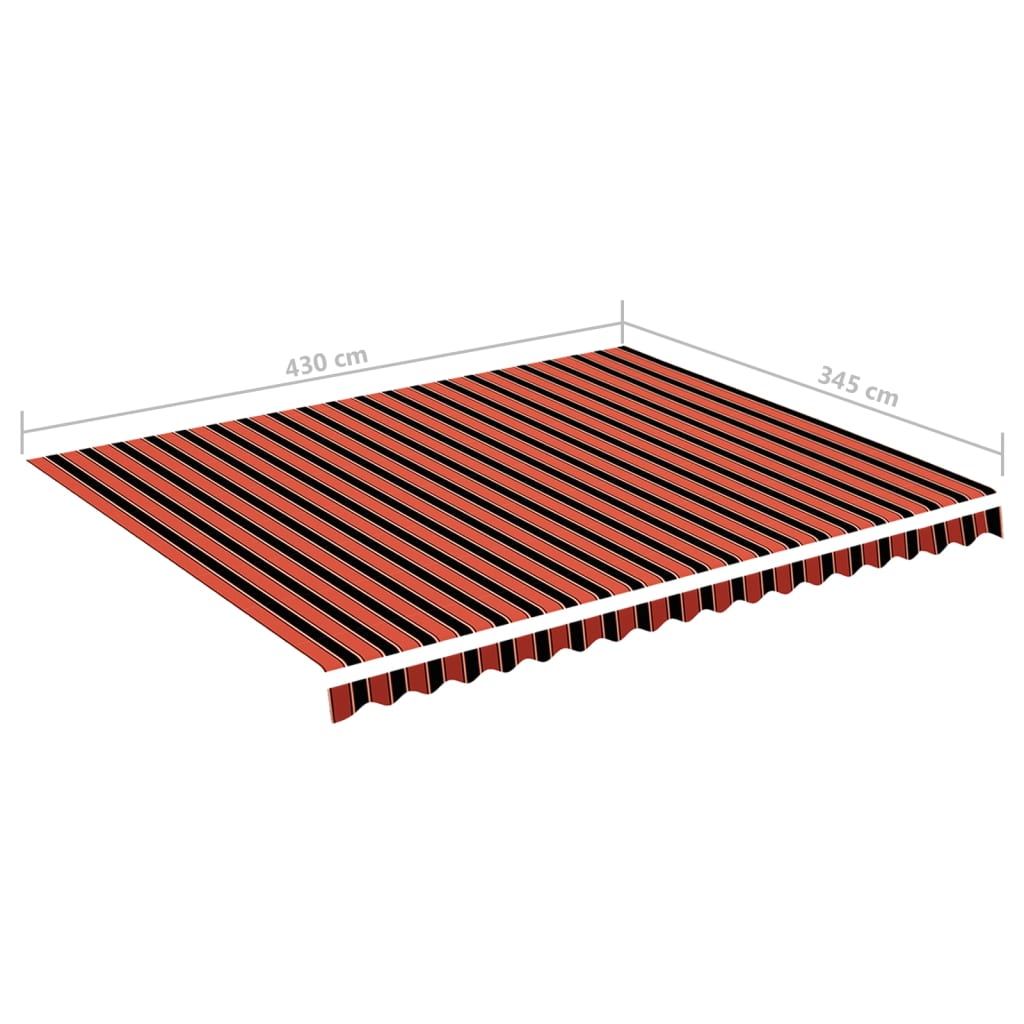 Tessuto di Ricambio Tenda da Sole Arancione e Marrone 4,5x3,5 m