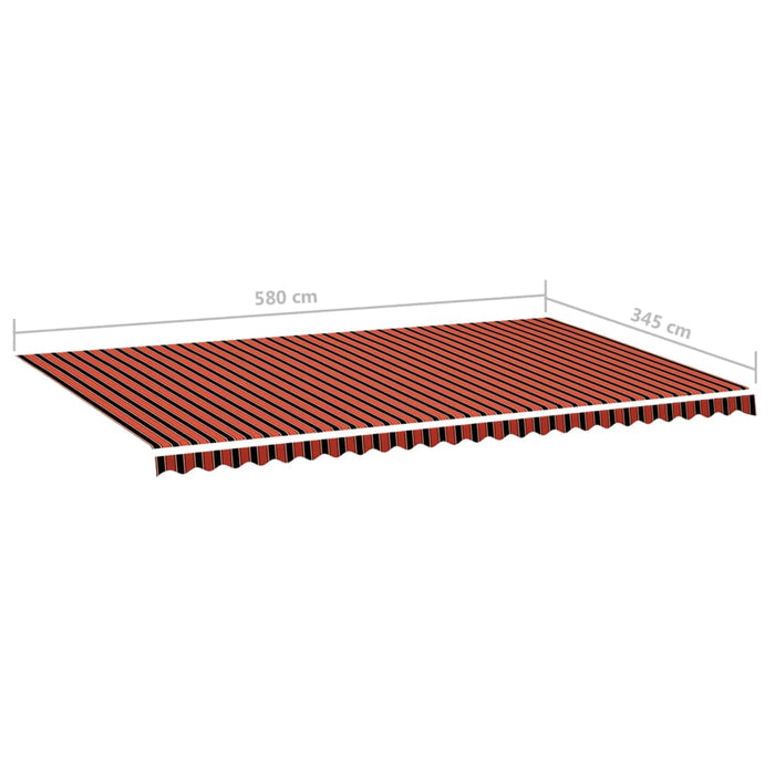 Tessuto Ricambio per Tenda da Sole Arancione e Marrone 6x3,5 m 311964