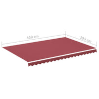 Tessuto di Ricambio per Tenda da Sole Rosso Borgogna 4,5x3 m cod mxl 24186