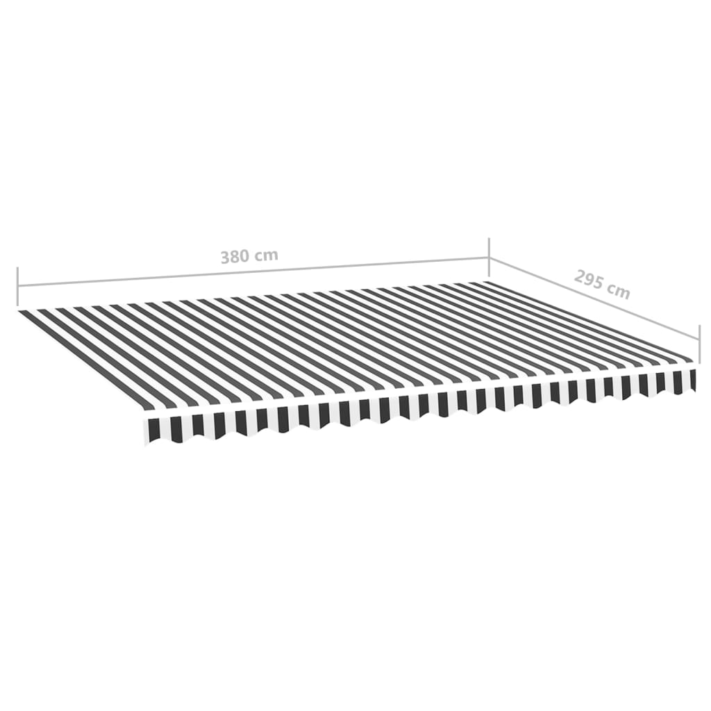 Tessuto di Ricambio per Tenda da Sole Antracite e Bianco 4x3 m cod mxl 42690