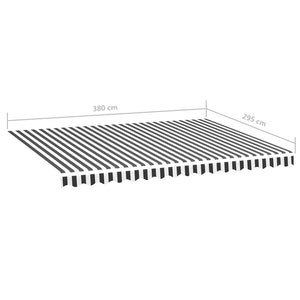 Tessuto di Ricambio per Tenda da Sole Antracite e Bianco 4x3 m cod mxl 42690