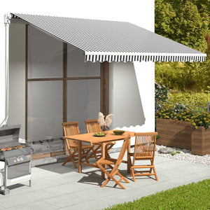 Tessuto di Ricambio per Tenda da Sole Antracite e Bianco 4x3 m cod mxl 42690