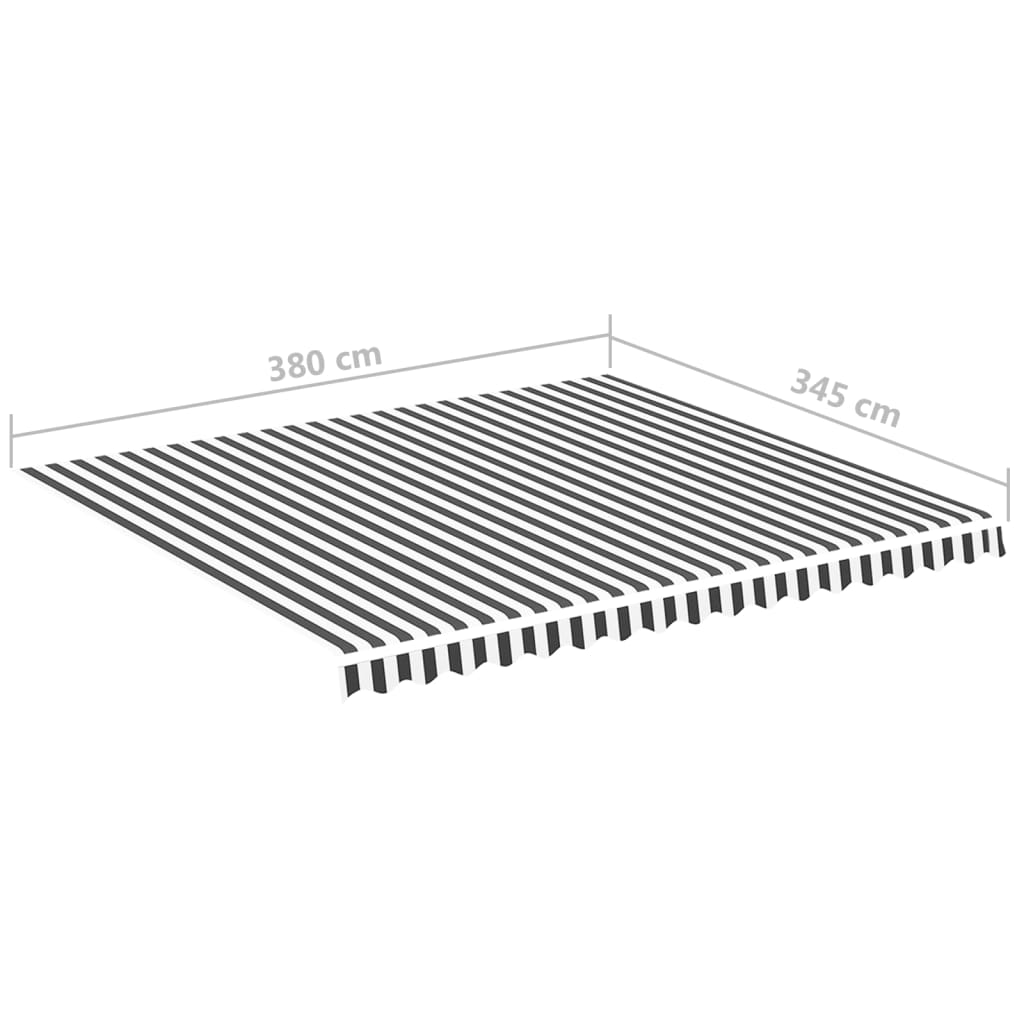 Tessuto di Ricambio per Tenda da Sole Antracite e Bianco 4x3,5m cod mxl 65756