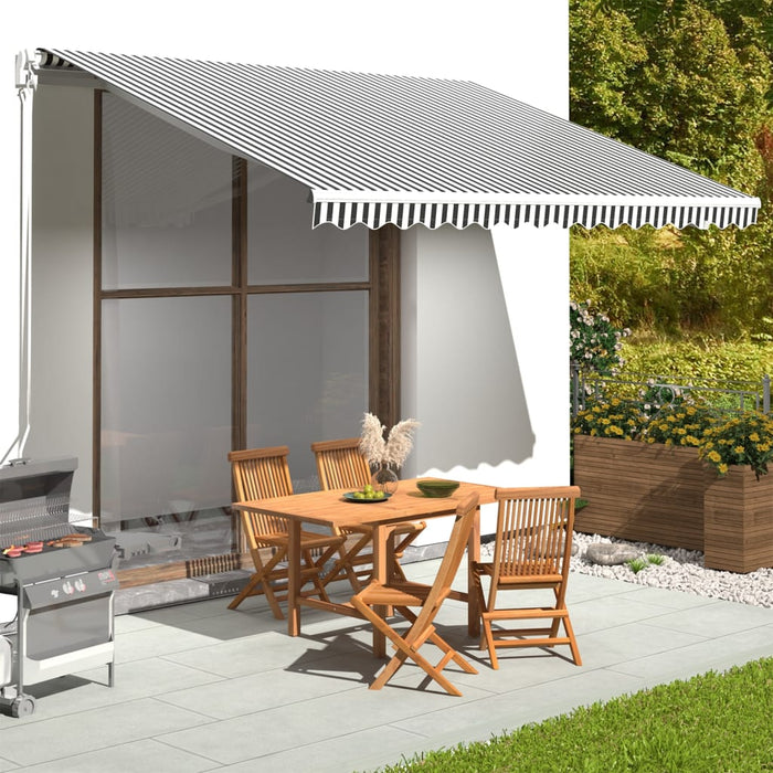 Tessuto di Ricambio per Tenda da Sole Antracite e Bianco 4x3,5m cod mxl 65756