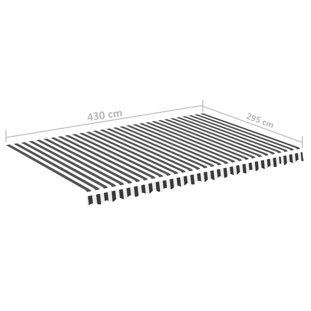 Tessuto di Ricambio per Tenda da Sole Antracite e Bianco 4,5x3m cod mxl 8708