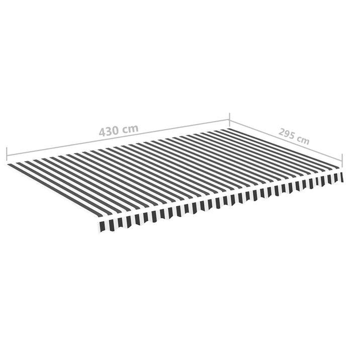 Tessuto di Ricambio per Tenda da Sole Antracite e Bianco 4,5x3m 311989