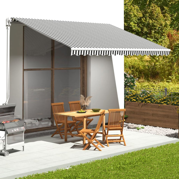 Tessuto di Ricambio per Tenda da Sole Antracite e Bianco 4,5x3m cod mxl 8708