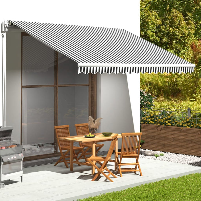 Tessuto di Ricambio Tenda da Sole Antracite e Bianco 4,5x3,5 m cod mxl 65782