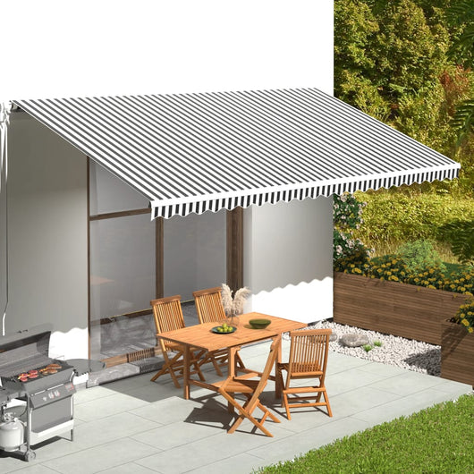 Tessuto di Ricambio per Tenda da Sole Antracite e Bianco 6x3 m cod mxl 15080