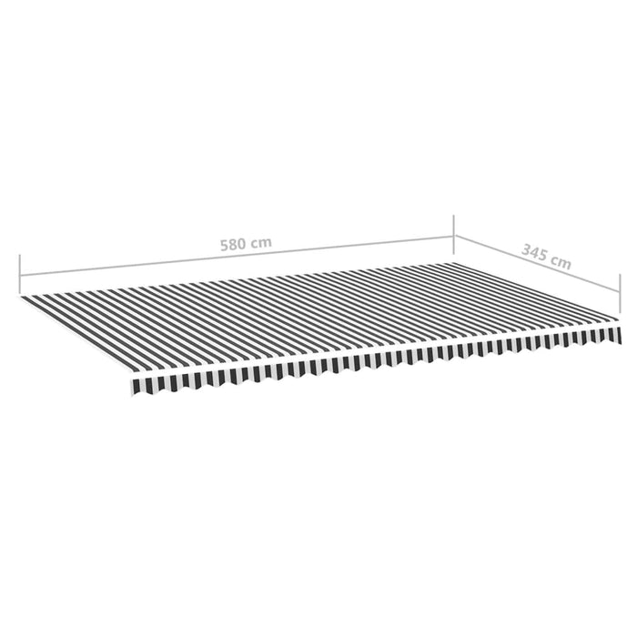 Tessuto di Ricambio per Tenda da Sole Antracite e Bianco 6x3,5m 311994