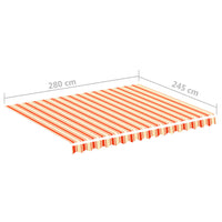 Tessuto di Ricambio per Tenda da Sole Giallo e Arancio 3x2,5 m cod mxl 68320