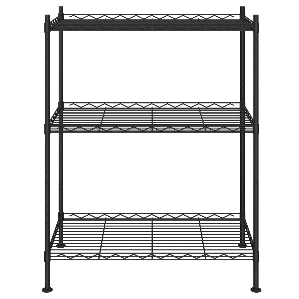 Scaffale a 3 Livelli 60x35x76 cm Nero 150 kg