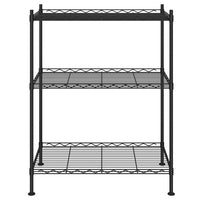 Scaffale a 3 Livelli 60x35x76 cm Nero 150 kg