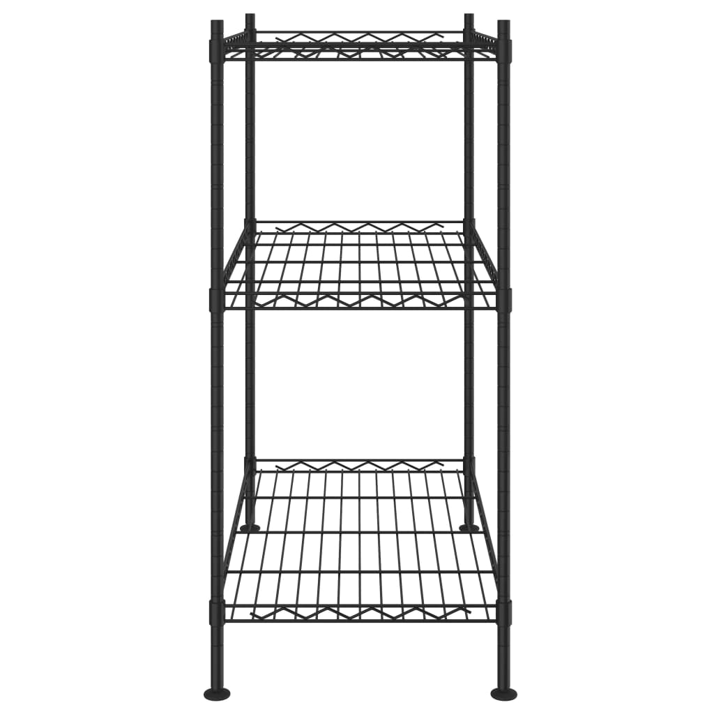 Scaffale a 3 Livelli 60x35x76 cm Nero 150 kg