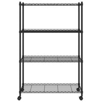 Scaffale a 4 Livelli con Ruote 90x35x142 cm Nero 200 kg 324628